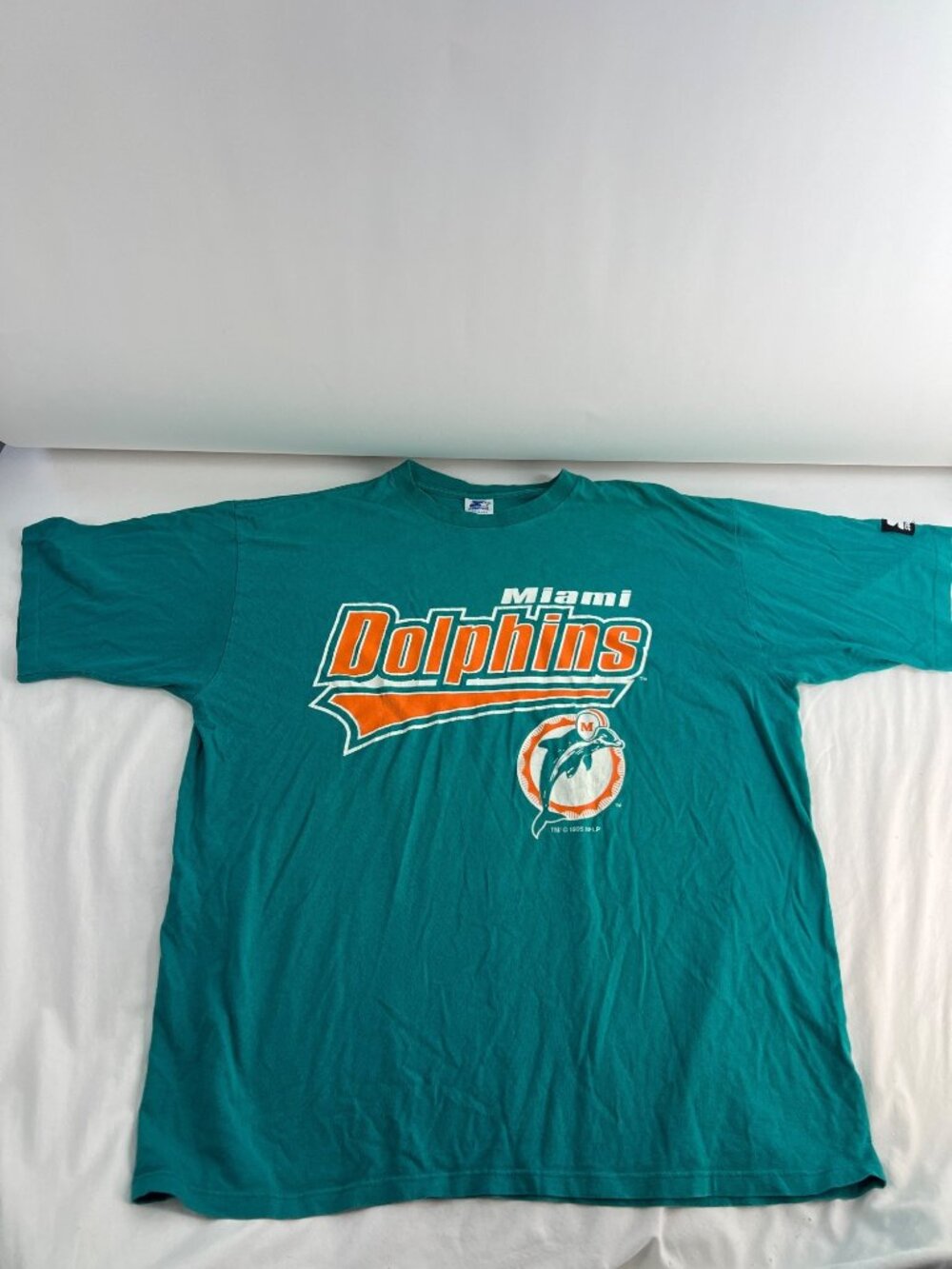 VTG 1995 Miami Dolphins Starter T-Shirt Teal NFL Graphic Unisex X-Large USA Made